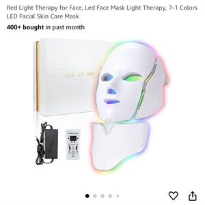Red light (and other colors) therapy face mask and neck mask. Used one time!